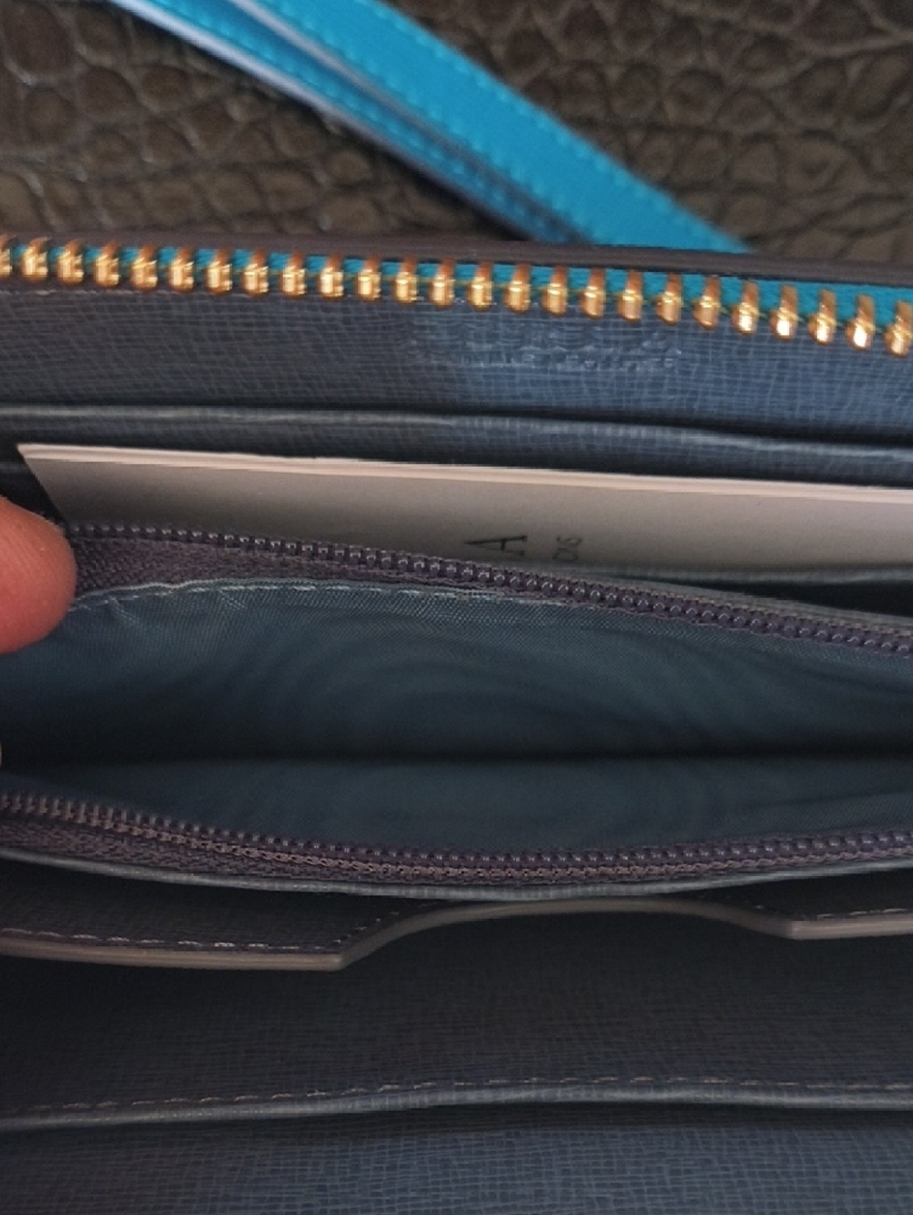 Furla Zip Wristlet Wallet in Bright Blue - Picture 6 of 11